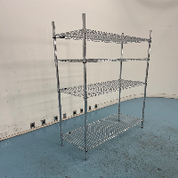 4' Stationary Wire Shelving Unit image 1